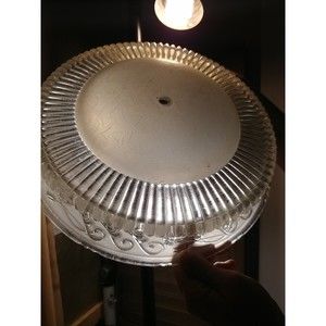 Vintage frosted/glass semi-flush ceiling shade. 1940s 1950s 12 in across